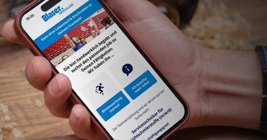 Schnellbewerbung auf dem Smartphone