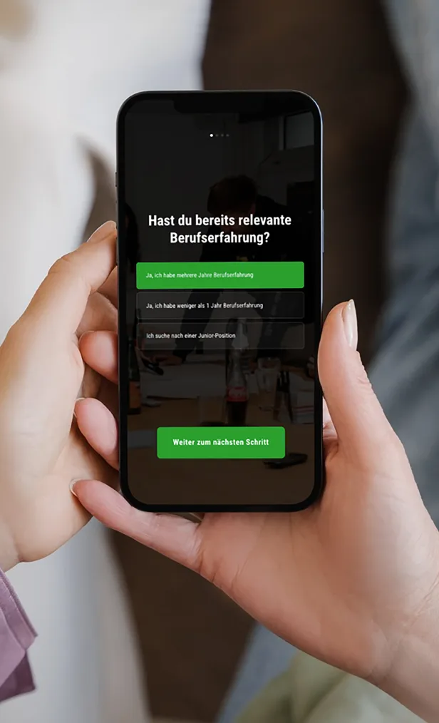 Erlebnis-Karriereseite von SW-Dach GmbH auf dem Smartphone