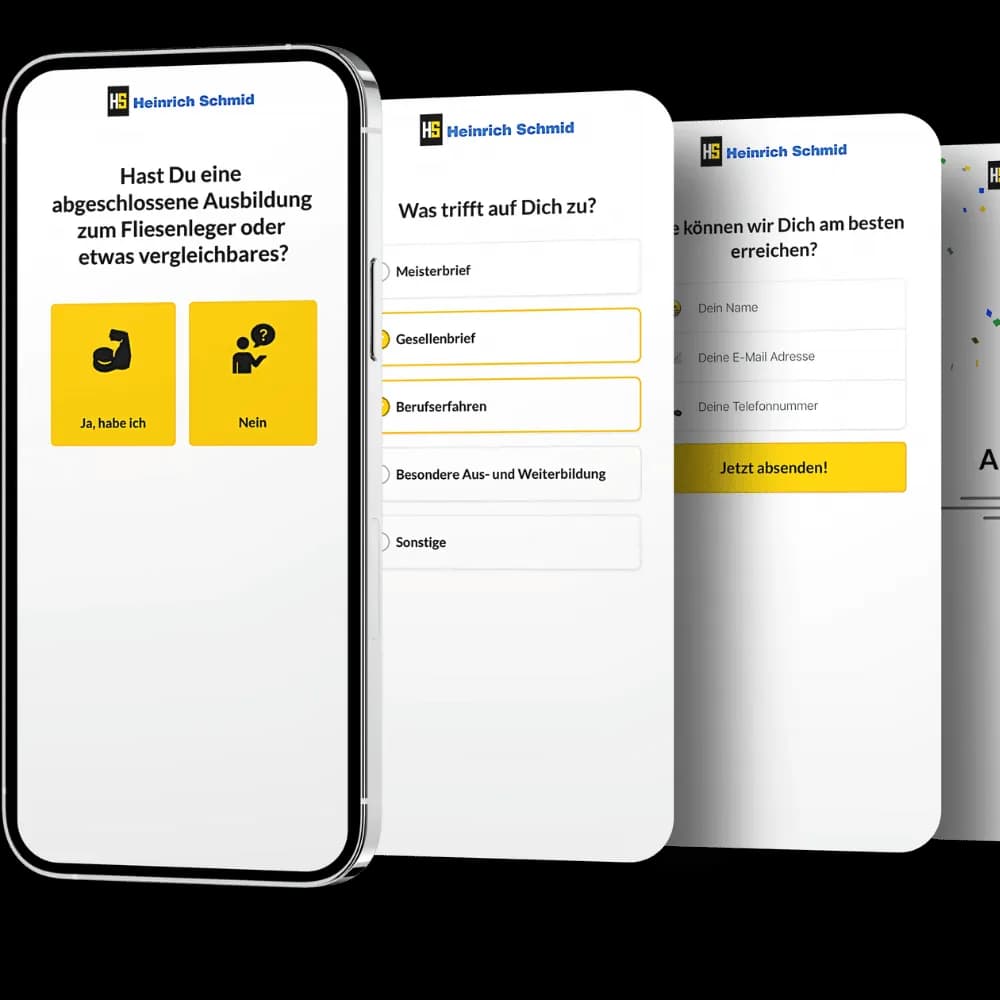 Beispiel einer mobilen Bewerbung für einen Handwerksbetrieb